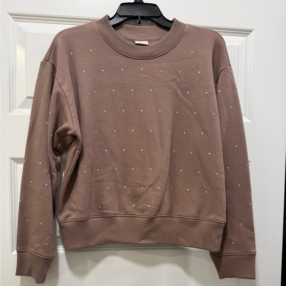 A New Day Taupe Sweatshirt with rhinestones